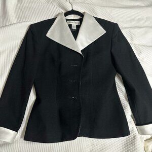 Vintage Christian Dior Black/White Blazer/Skirt  Womens Size 6